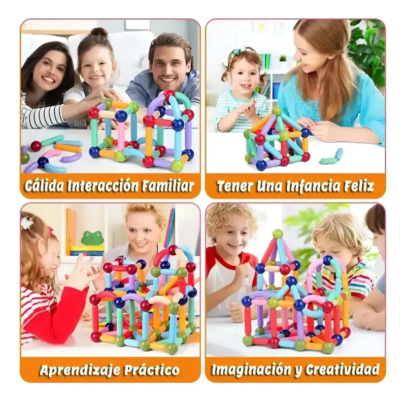 BLOQUES MAGNE TICOS DE CONSTRUCCION PARA NIÑOS 68 PIEZAS - 5