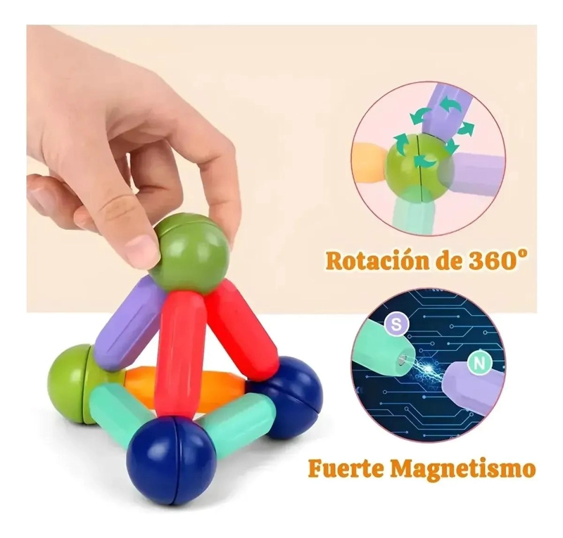 BLOQUES MAGNE TICOS DE CONSTRUCCION PARA NIÑOS 68 PIEZAS - 6
