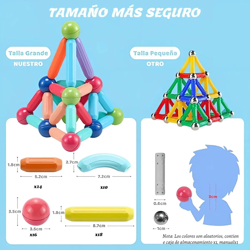 JUGUETE DIDACTICO DE CONSTRUCCION MAGNE TICA CON 68 PIEZAS - 1