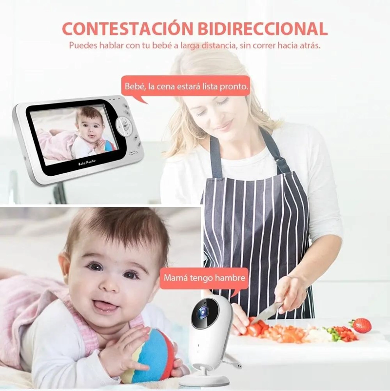 MONITOR DE BEBE  4.3 PULGADAS CON VISION NOCTURNA Y AUDIO BIDIRECCIONAL - 8