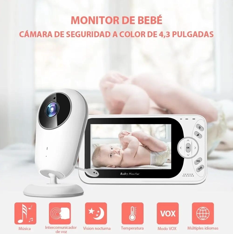 MONITOR DE BEBE  4.3 PULGADAS CON VISION NOCTURNA Y AUDIO BIDIRECCIONAL - 9