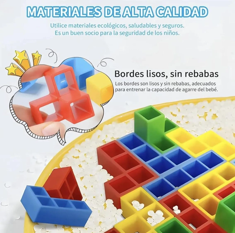 JUEGO DE TORRE DE EQUILIBRIO CON 48 BLOQUES DE COLORES - 1