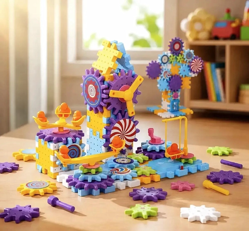 BLOQUES DE CONSTRUCCION CON ENGRANAJES PARA NIÑOS 83 PIEZAS - 1