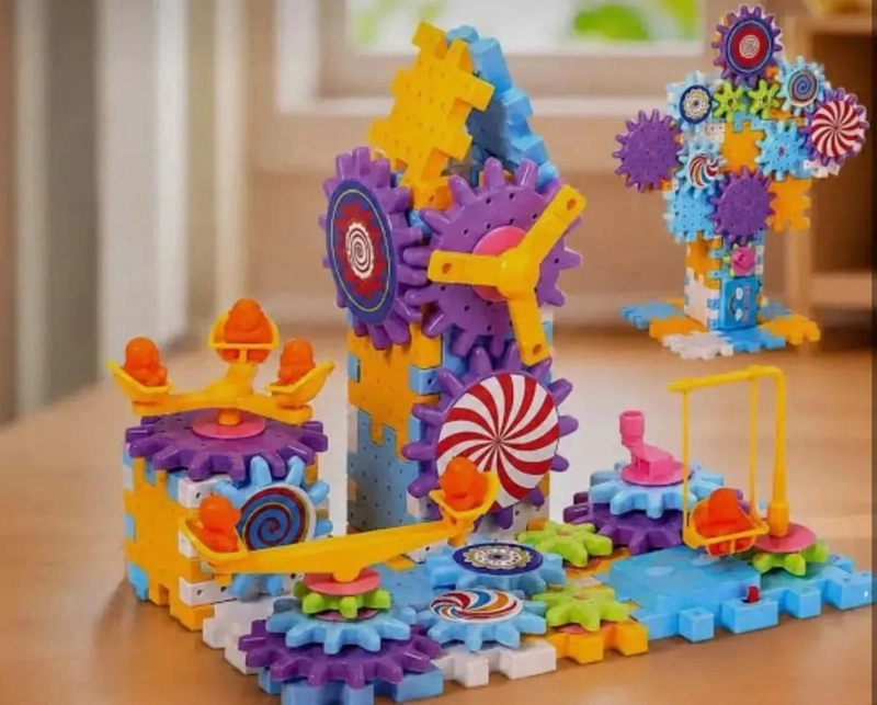 BLOQUES DE CONSTRUCCION CON ENGRANAJES PARA NIÑOS 83 PIEZAS - 4