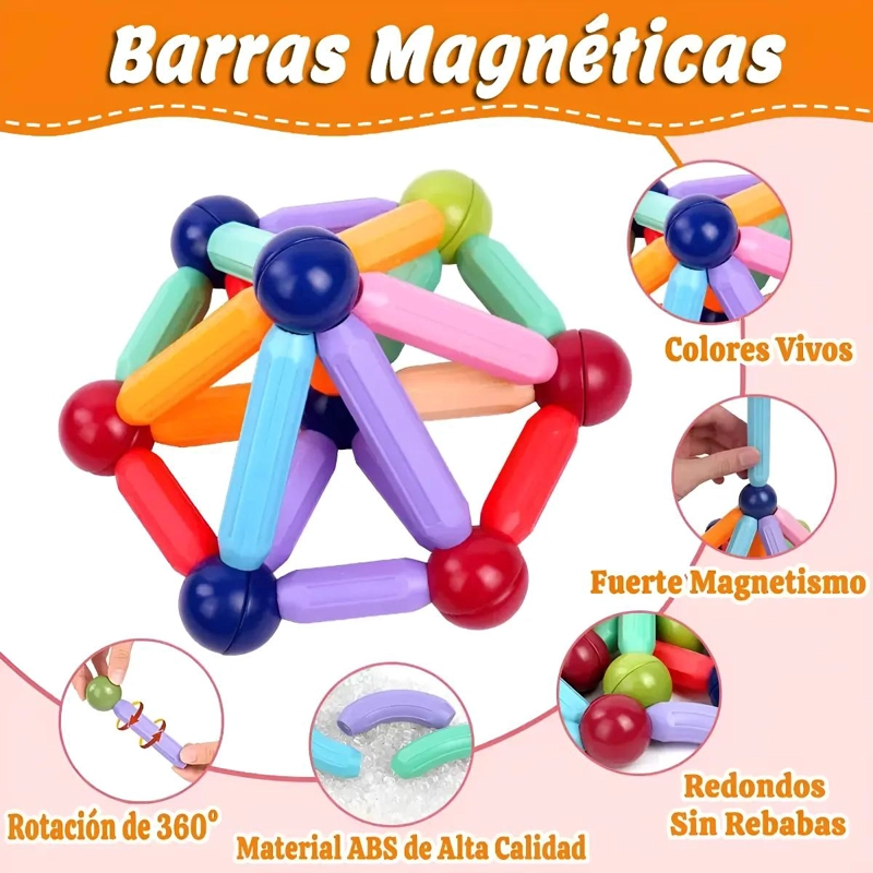 BLOQUES MAGNE TICOS DE CONSTRUCCION PARA NIÑOS 68 PIEZAS - 4