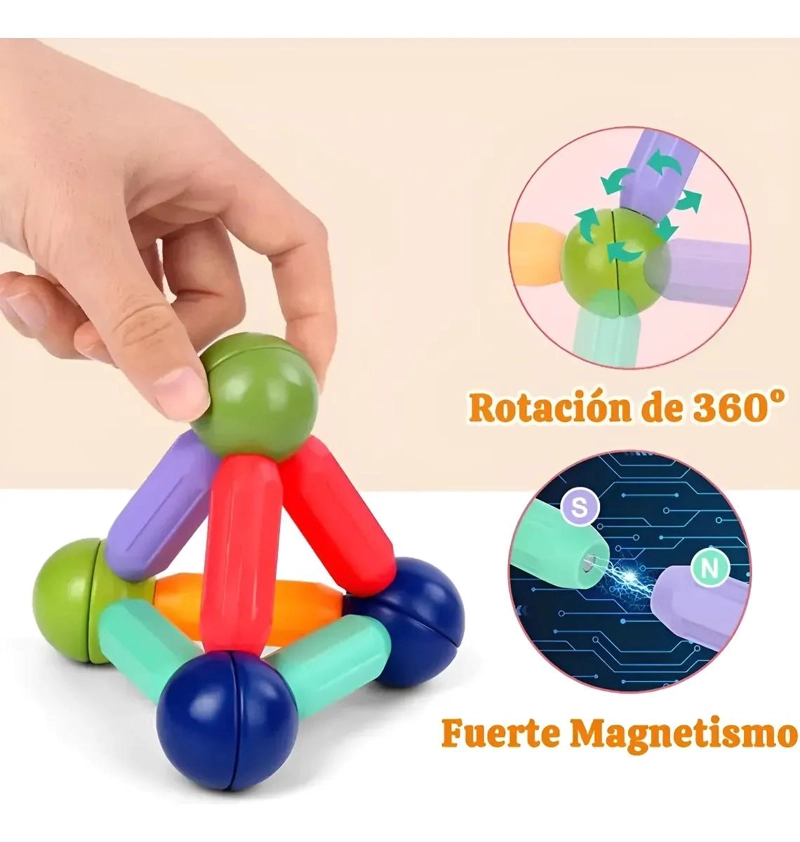 BLOQUES MAGNE TICOS DE CONSTRUCCION PARA NIÑOS 68 PIEZAS - 5