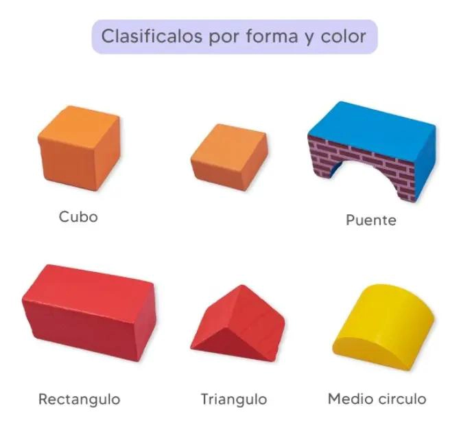 BLOQUES DE CONSTRUCCION DE MADERA DIDACTICOS PARA NIÑOS 38 PIEZAS - 2