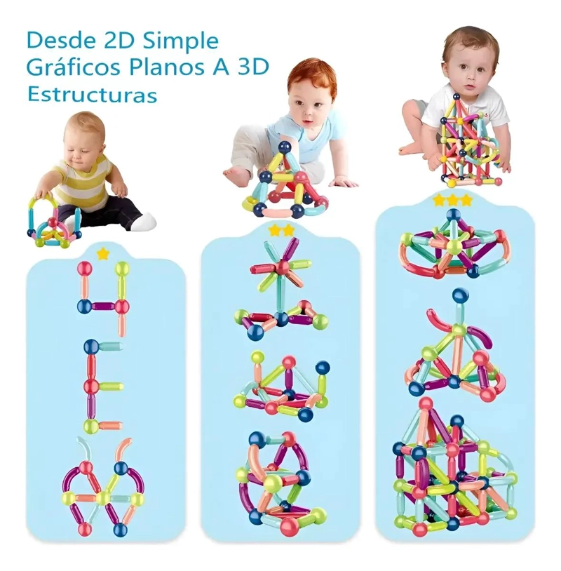 JUEGO DE BLOQUES MAGNE TICOS 3D PARA CONSTRUCCION CREATIVA - 5