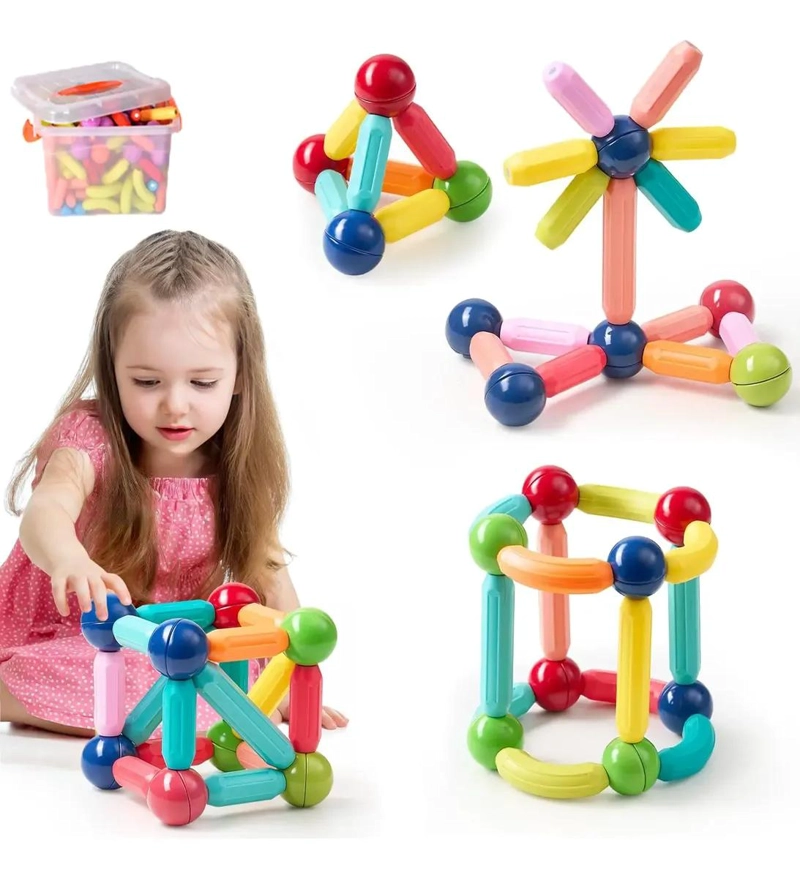 JUGUETE DIDACTICO DE CONSTRUCCION MAGNE TICA CON 36 BLOQUES - 1