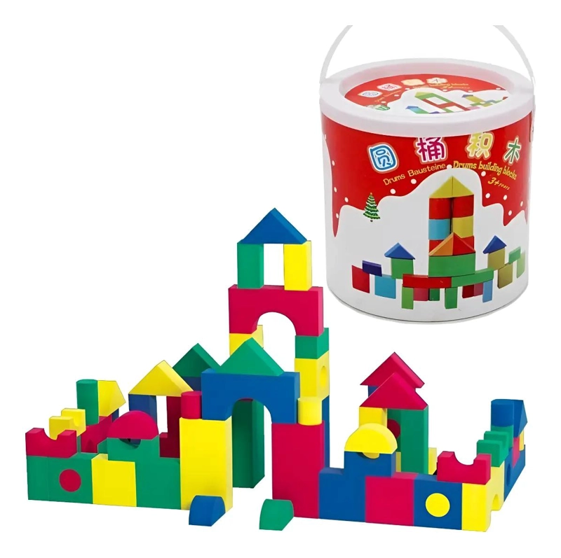 JUEGO DIDACTICO DE BLOQUES DE CONSTRUCCION DE MADERA PARA NIÑOS - 1