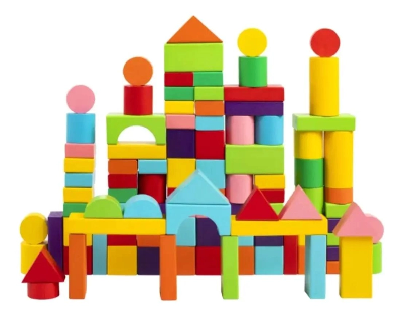 JUEGO DIDACTICO DE BLOQUES DE CONSTRUCCION DE MADERA PARA NIÑOS - 2