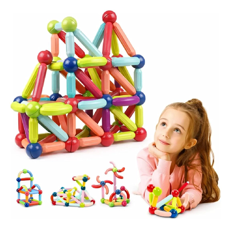 BLOQUES MAGNE TICOS PARA CONSTRUCCION 42 PIEZAS JUGUETE INFANTIL - 6