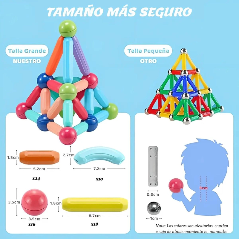 BLOQUES MAGNE TICOS DE CONSTRUCCION PARA NIÑOS 68 PIEZAS - 1