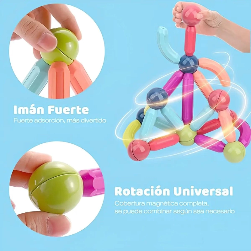 BLOQUES MAGNE TICOS DE CONSTRUCCION PARA NIÑOS 68 PIEZAS - 2