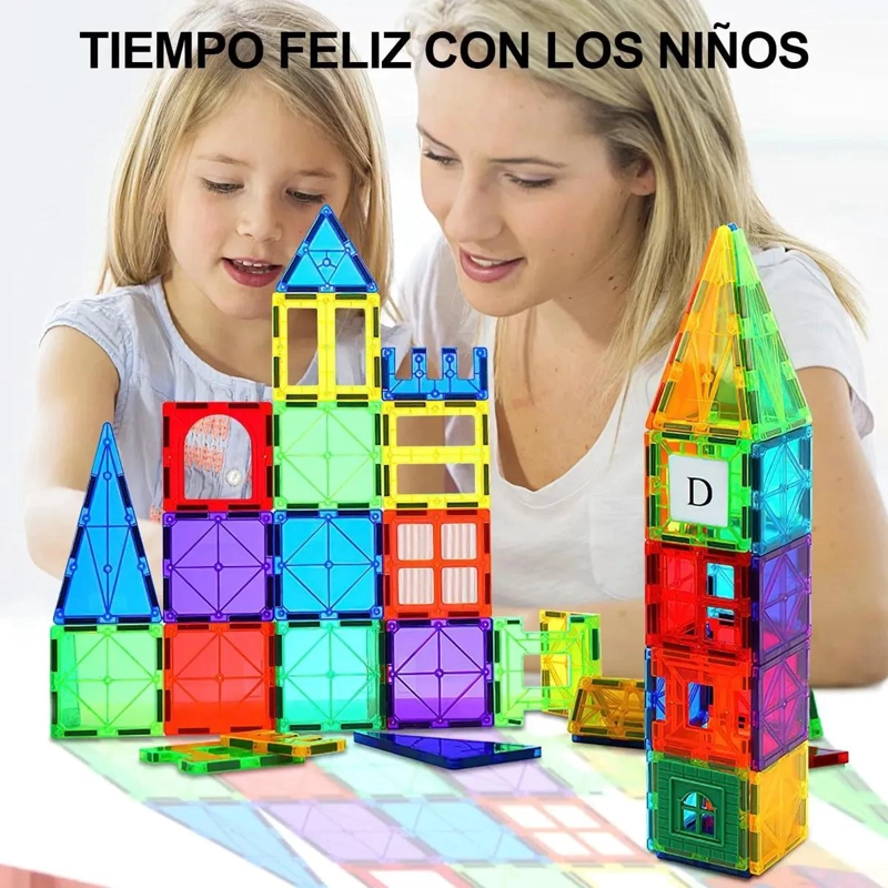 BLOQUES MAGNE TICOS PARA NIÑOS, SET DE 60 PIEZAS DE COLORES - 9