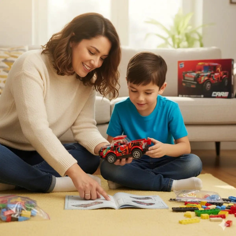 SET DE BLOQUES ARMABLES DE AUTOS Y CAMIONETAS PARA NIÑOS - 1