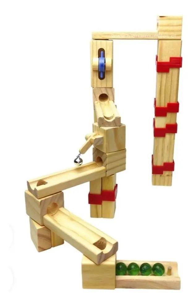 PISTA DE BOLITAS DE MADERA ARMABLE PARA NIÑOS - 1