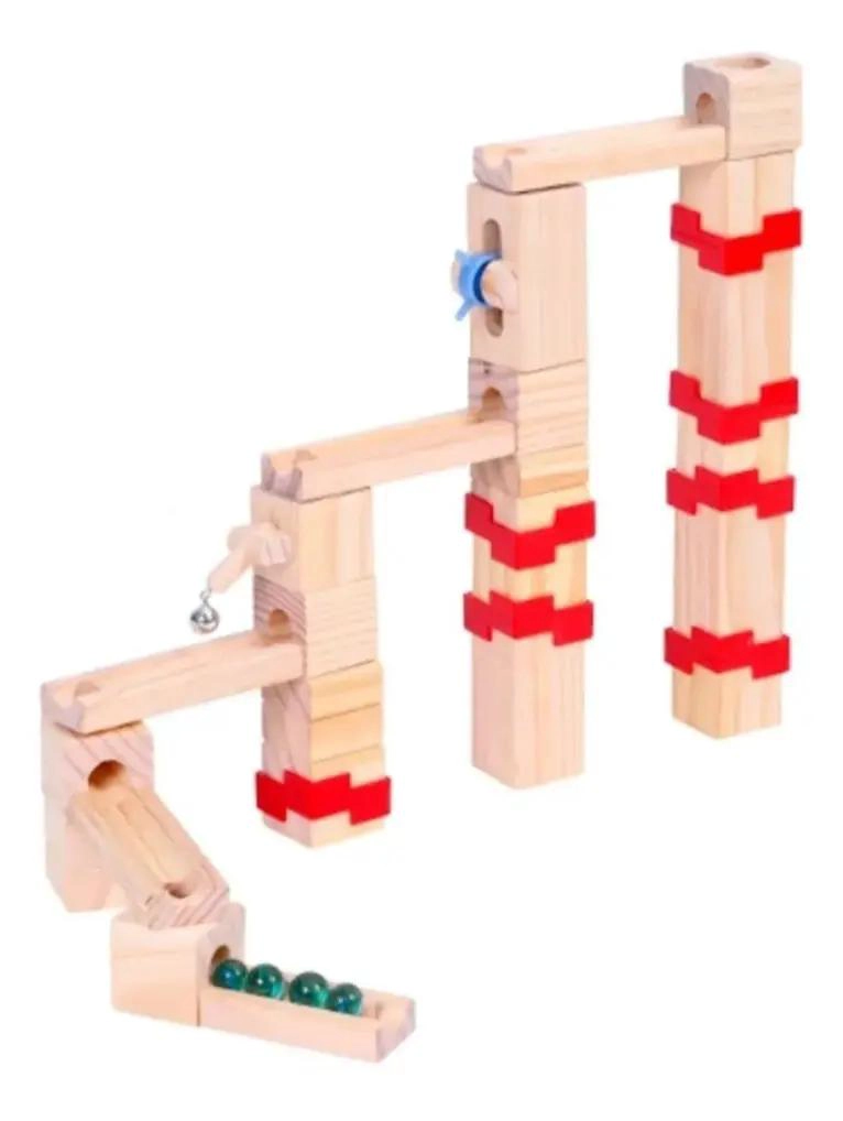 PISTA DE BOLITAS DE MADERA ARMABLE PARA NIÑOS - 4