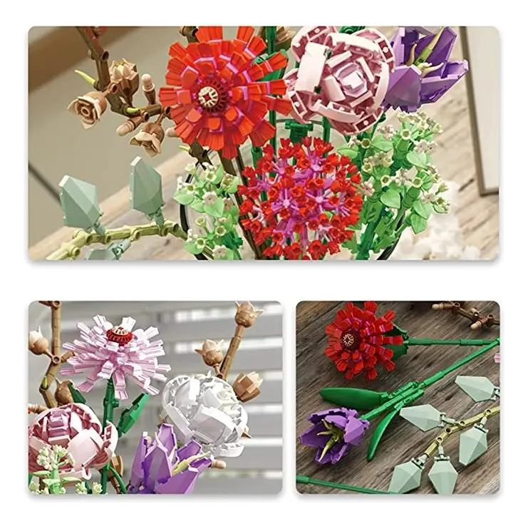 SET DE FLORES ARMABLES 1237 PIEZAS PARA DECORACION CREATIVA - 1