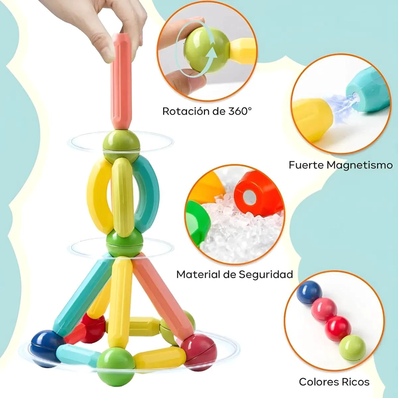 BLOQUES MAGNE TICOS PARA CONSTRUCCION 36 PIEZAS DIVERSION CREATIVA - 2