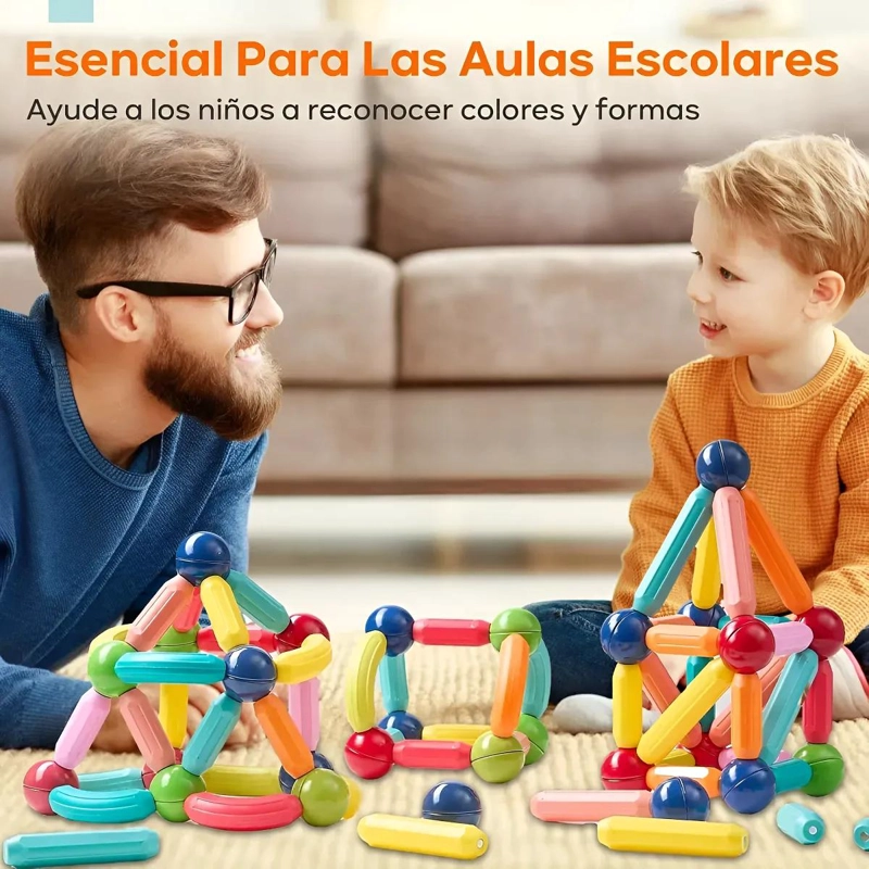 BLOQUES MAGNE TICOS PARA CONSTRUCCION 36 PIEZAS DIVERSION CREATIVA - 7