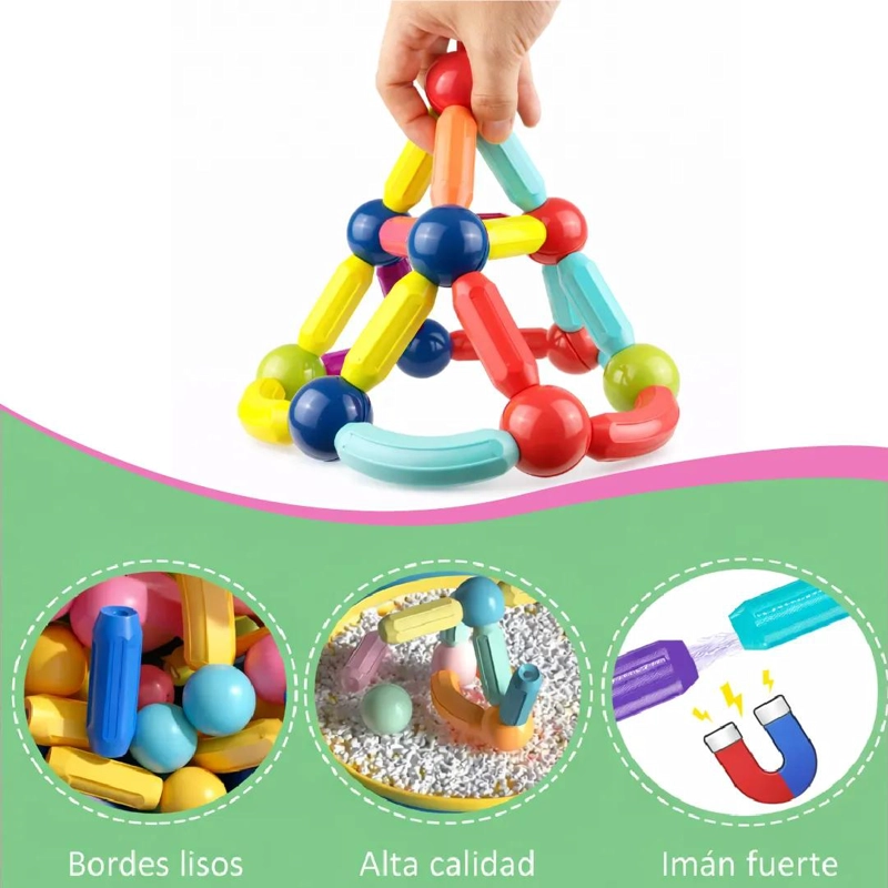 BLOQUES MAGNE TICOS DE CONSTRUCCION 42 PIEZAS PARA NIÑOS - 3