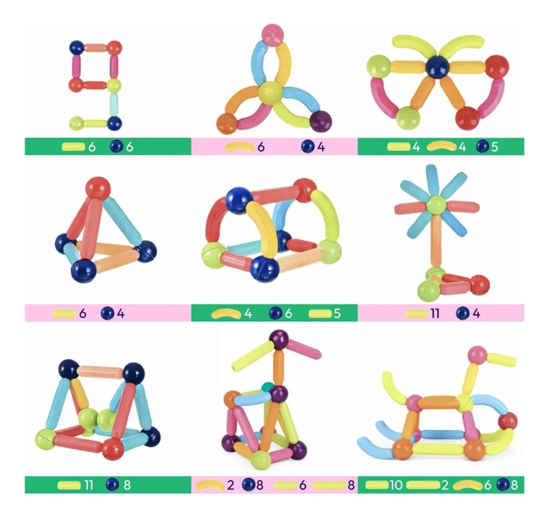 BLOQUES MAGNE TICOS DE CONSTRUCCION 42 PIEZAS PARA NIÑOS - 5