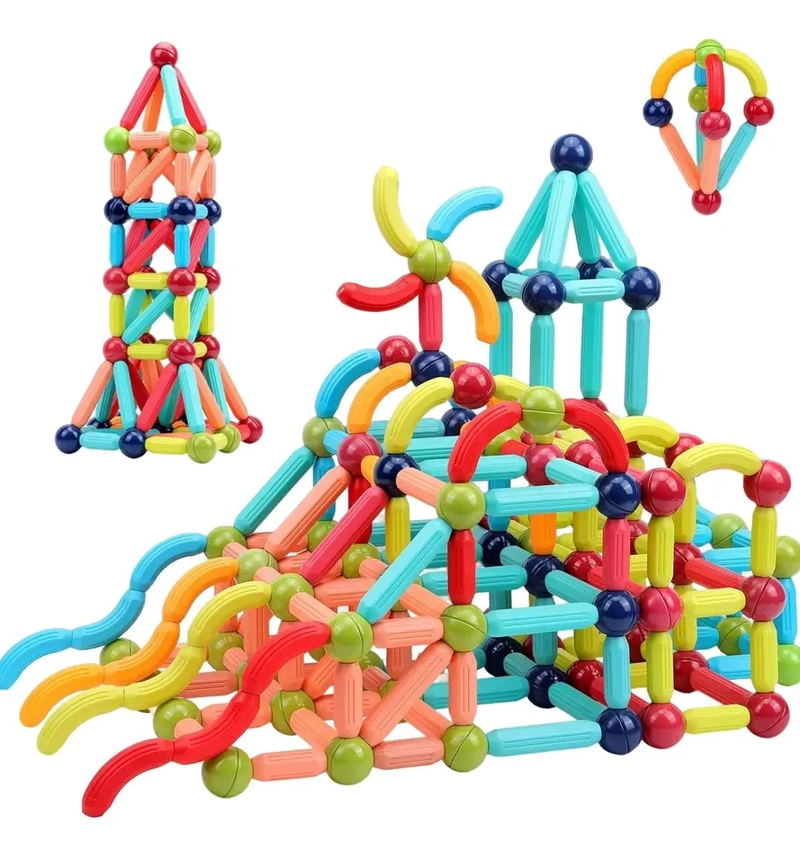 JUEGO DE BLOQUES MAGNE TICOS DE CONSTRUCCION PARA NIÑOS 68 PIEZAS - 1