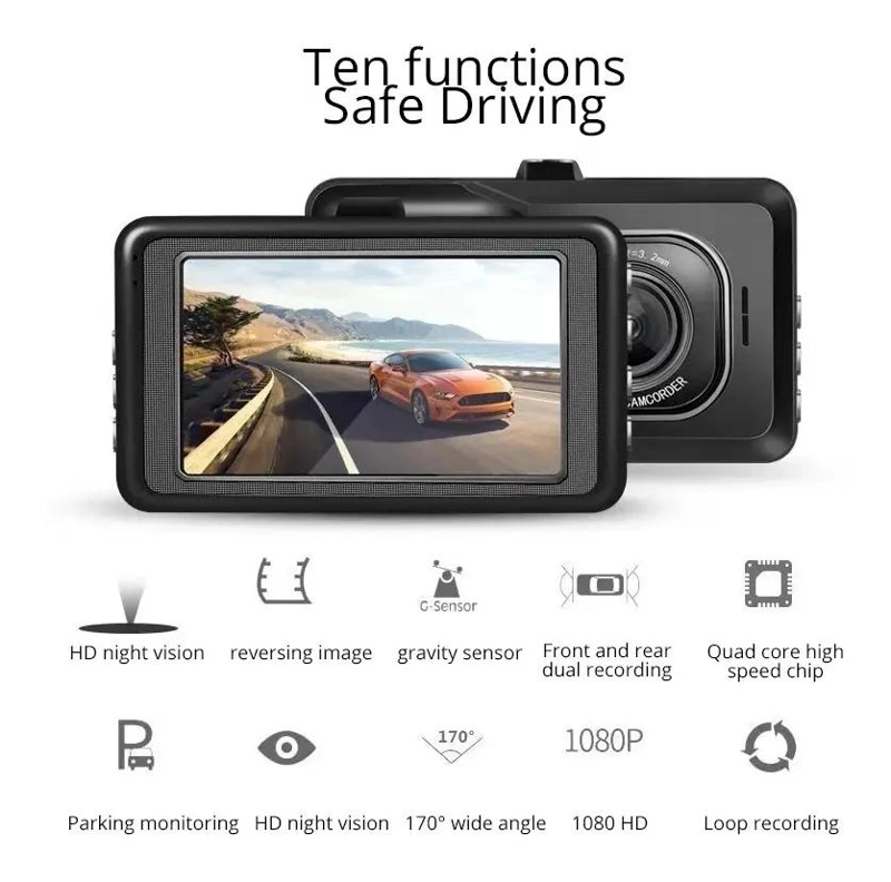 CAMARA DE AUTO HD 1080P CON PANTALLA LCD DE 3.0 PULGADAS - 2