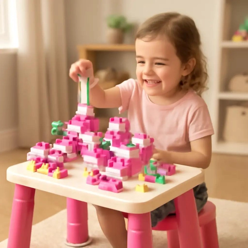 JUEGO DE BLOQUES DE CONSTRUCCION 100 PIEZAS CON MESA - 3