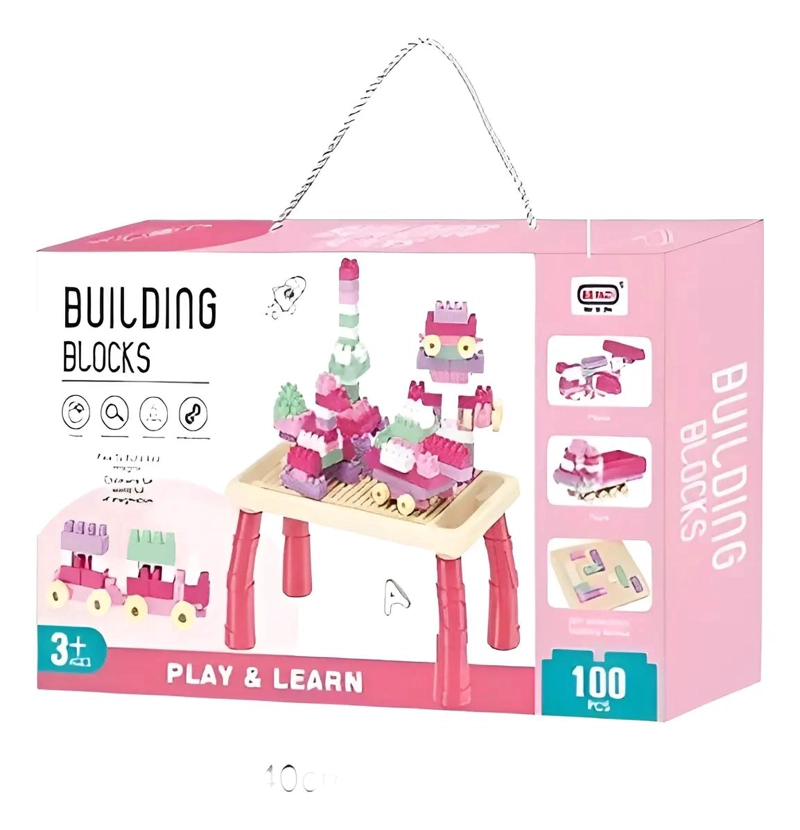 JUEGO DE BLOQUES DE CONSTRUCCION 100 PIEZAS CON MESA - 4