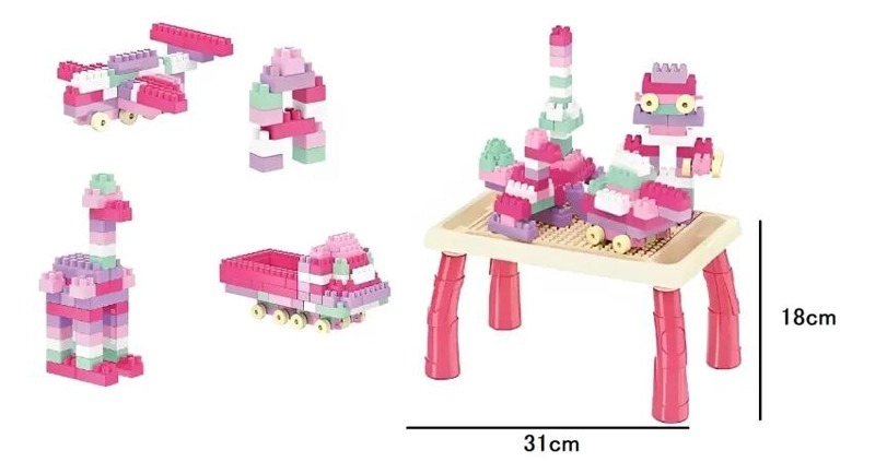JUEGO DE BLOQUES DE CONSTRUCCION 100 PIEZAS CON MESA - 6