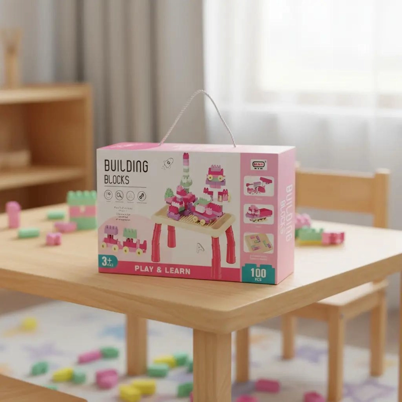 JUEGO DE BLOQUES DE CONSTRUCCION 100 PIEZAS CON MESA - 8