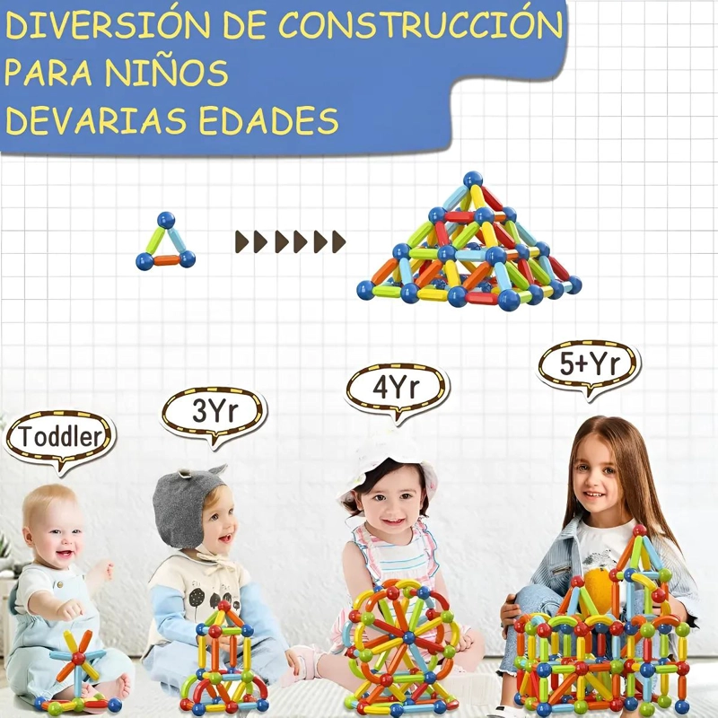 SET DE BLOQUES DE CONSTRUCCION MAGNE TICOS 68 PIEZAS - 3