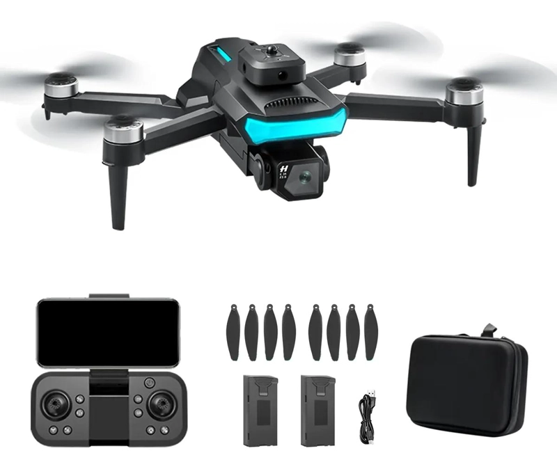 MINI DRON PLEGABLE 4K CON DOBLE CAMARA Y BATERIAS - 1