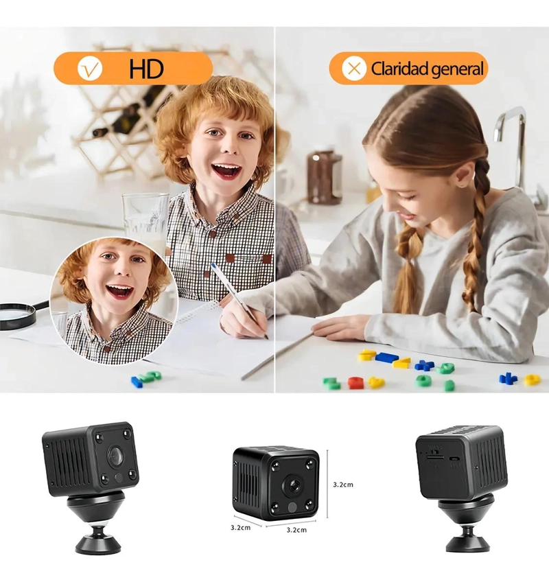 CAMARA ESPIA WIFI HD 1080P COMPACTA CON VISION NOCTURNA - 10