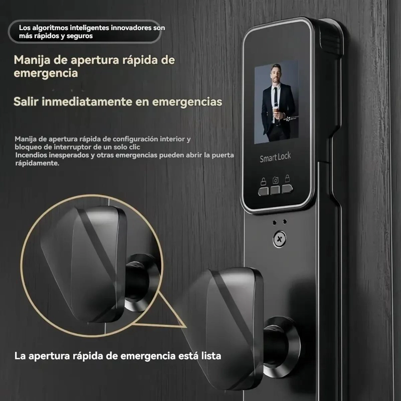 CERRADURA DIGITAL INTELIGENTE CON CAMARA Y CONTROL REMOTO - 8