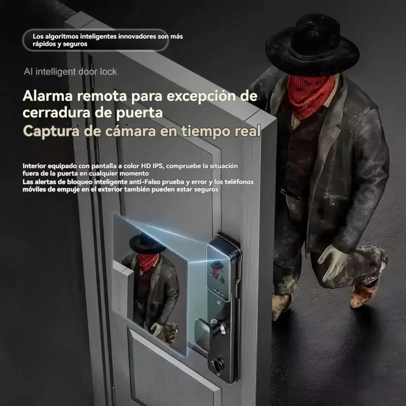 CERRADURA DIGITAL INTELIGENTE CON CAMARA Y CONTROL REMOTO - 9