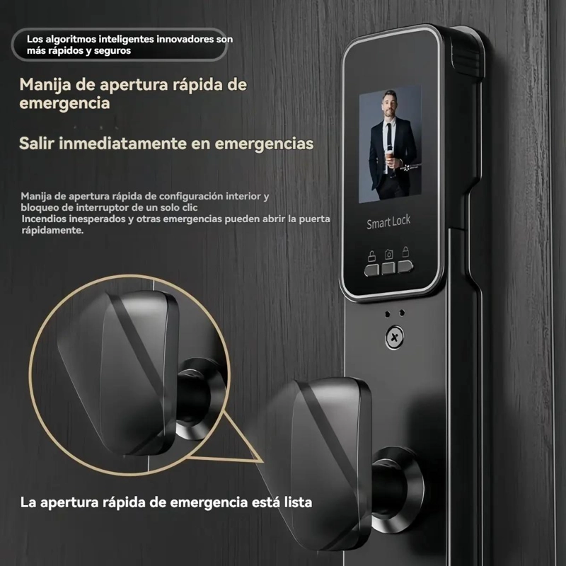CERRADURA DIGITAL INTELIGENTE CON HUELLA Y CAMARA DE SEGURIDAD - 10