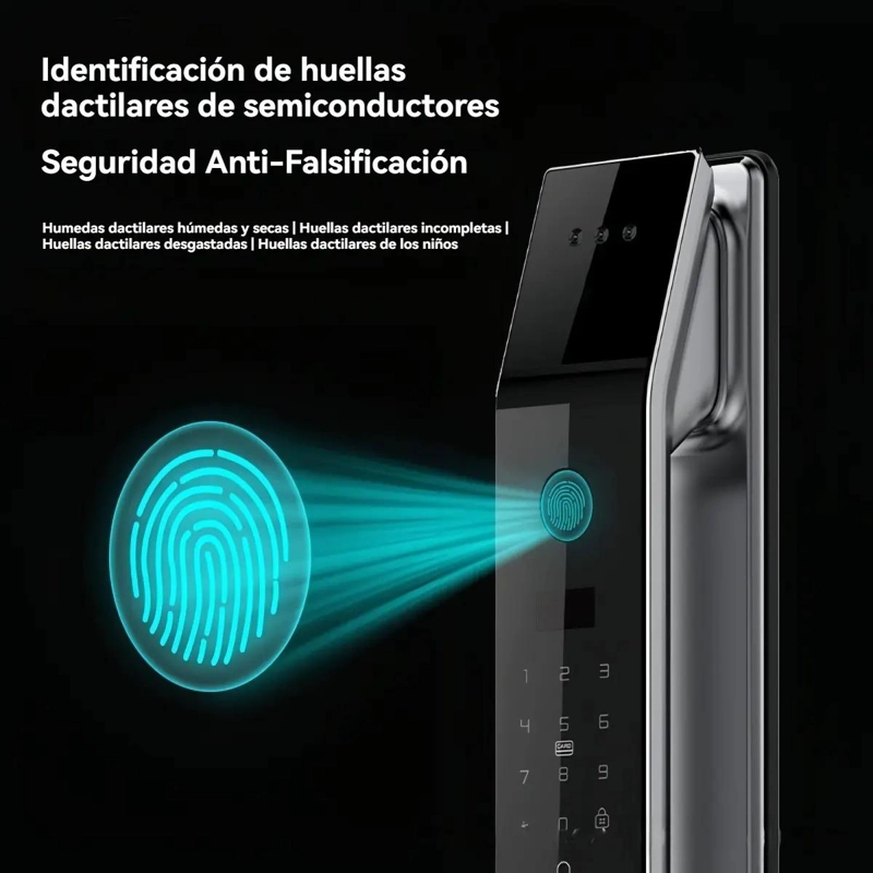 CERRADURA DIGITAL INTELIGENTE CON HUELLA Y CAMARA DE SEGURIDAD - 9
