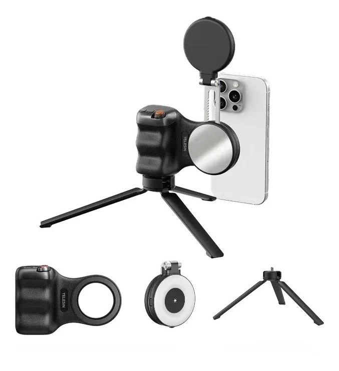 KIT DE EMPUÑADURA CON LUZ, ESPEJO Y TRIPODE UNIVERSAL - 1