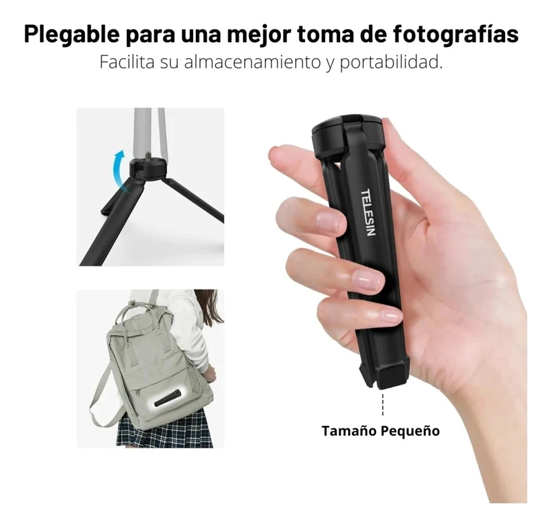 KIT DE EMPUÑADURA CON LUZ, ESPEJO Y TRIPODE UNIVERSAL - 3