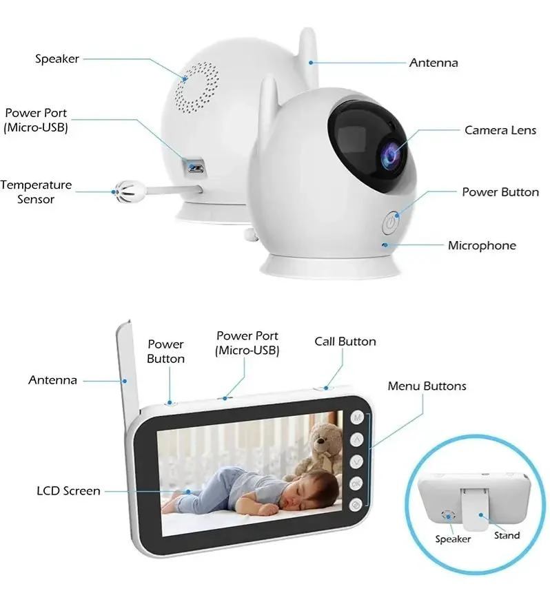 CAMARA DE MONITOREO PARA BEBE S CON VISION NOCTURNA Y AUDIO BIDIRECCIONAL - 2