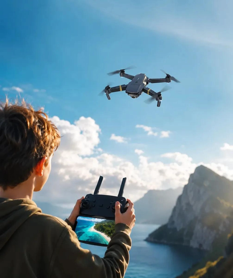 DRONE AE REO PLEGABLE CON DOBLE CAMARA Y ESTABILIZADOR 4K - 4