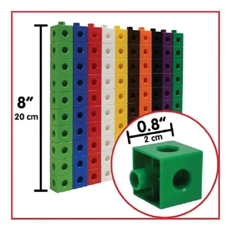 CUBOS DE APRENDIZAJE MATEMATICO PARA NIÑOS 100 PIEZAS - 3