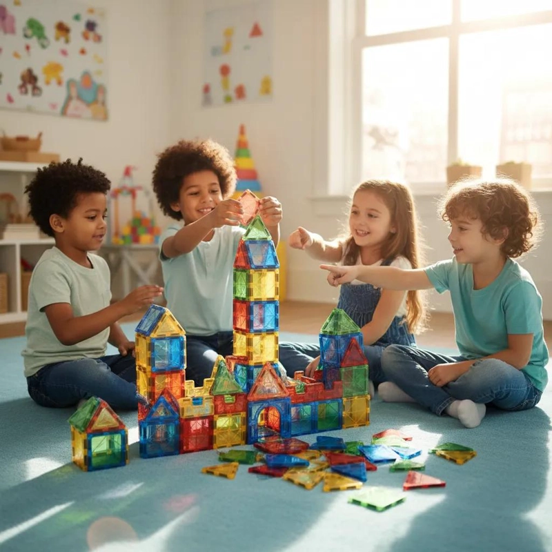 JUEGO DE BLOQUES MAGNE TICOS DE CONSTRUCCION 20 PIEZAS - 1