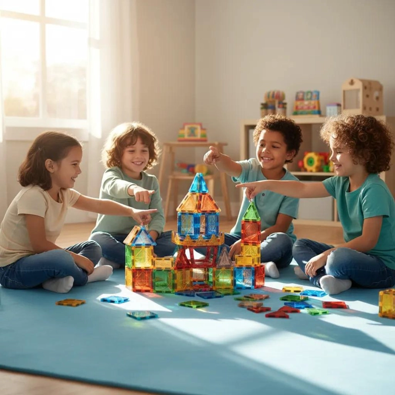 JUEGO DE BLOQUES MAGNE TICOS DE CONSTRUCCION 20 PIEZAS - 4