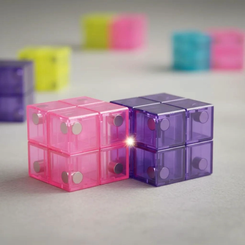 SET DE CUBOS MAGNE TICOS BRILLANTES EN LA OSCURIDAD 45 PIEZAS - 1