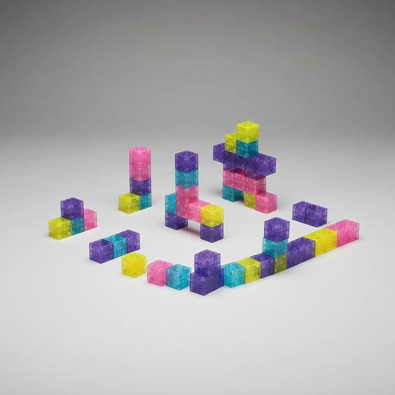 SET DE CUBOS MAGNE TICOS BRILLANTES EN LA OSCURIDAD 45 PIEZAS - 2