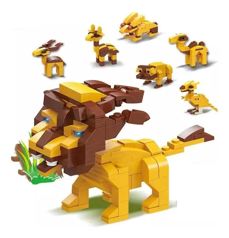 BLOQUES DE CONSTRUCCION DE ANIMALES DE LA SELVA 6 EN 1 - 1